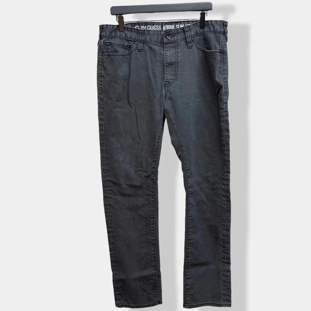 G by‎ Guess Men's Grey Korbin Slim Fit Jeans 36 x 34